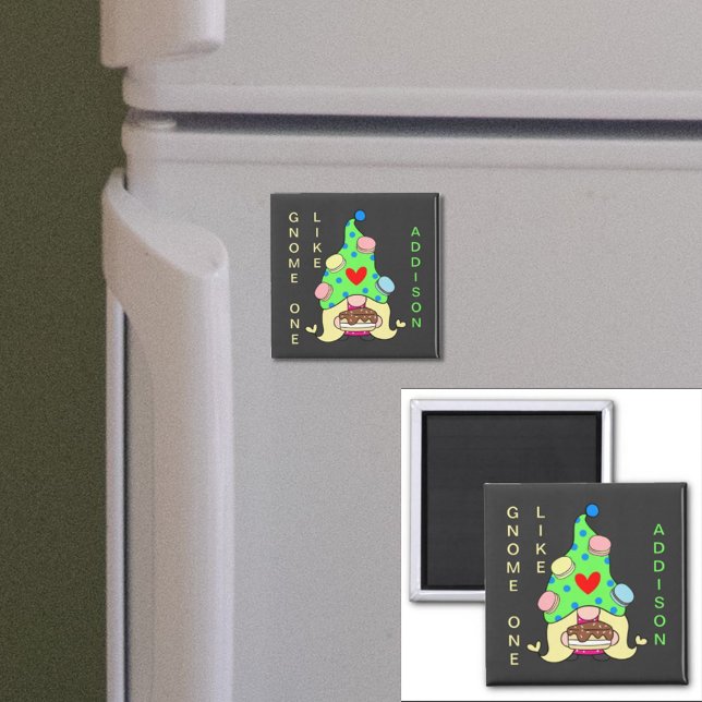Imã Gnomo Um Como Seu Nome Cookies Que Bolo Coração (Criador carregado)