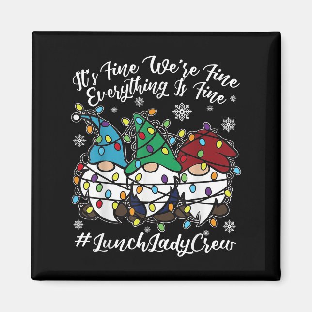 Imã Gnomos Bonitos Tudo Está Bem No Almoço De Natal (Frente)