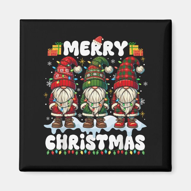 Imã Gnomos Bons Felizes Felizes De Natal (Frente)