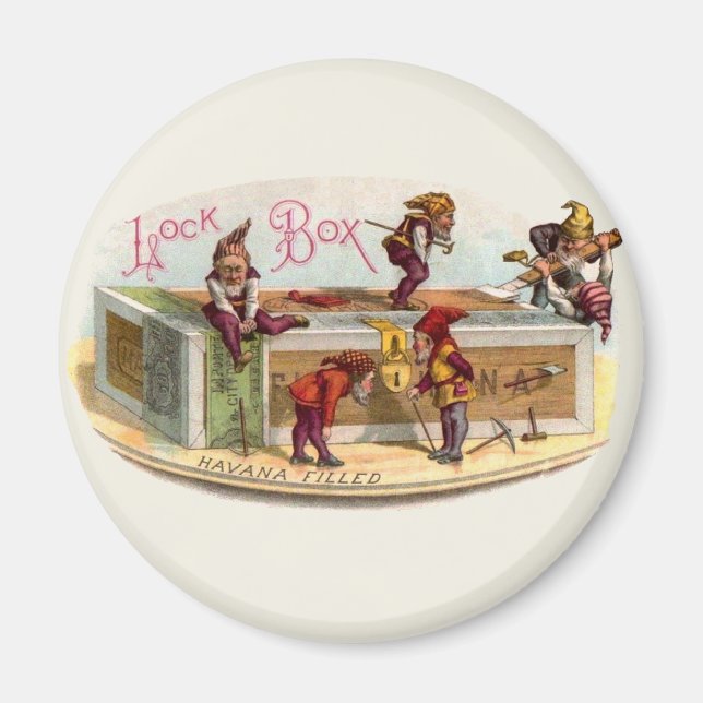 Imã Gnomos da Caixa de Cigarros Vintage (Frente)