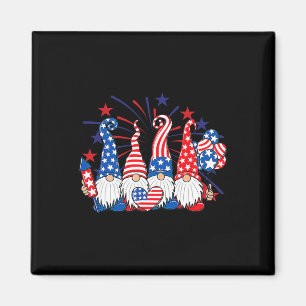 Imã Gnomos do Dia 4 de Julho Bandeira Americana Patrió