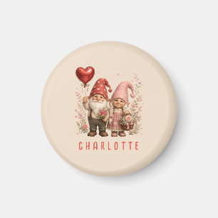Imã Gnomos do Dia dos Namorados Florais Personalizados