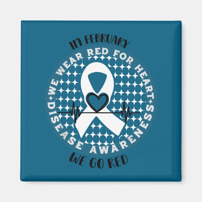 Imã Go Red - American Heart Health Month Awareness In  (Frente)