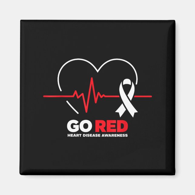 Imã Go Red For Women American Chd Heart Disease Month  (Frente)