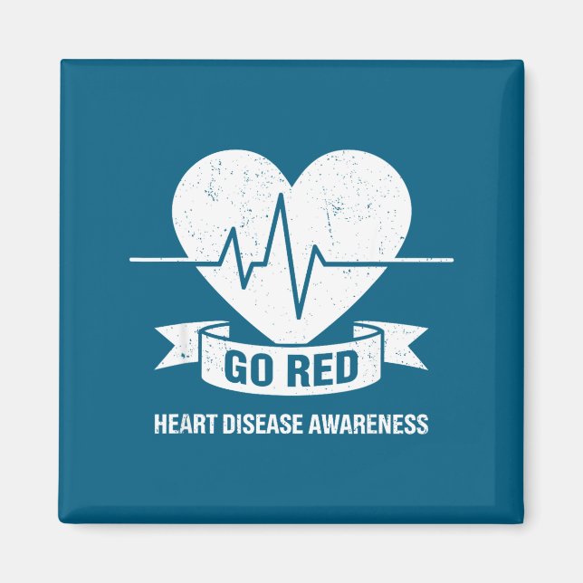 Imã Go Red For Women American Chd Heart Disease Month  (Frente)