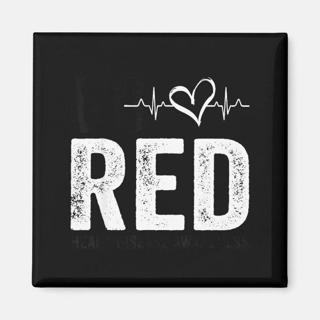Imã Go Red For Women American Heart Disease Month Awar (Frente)
