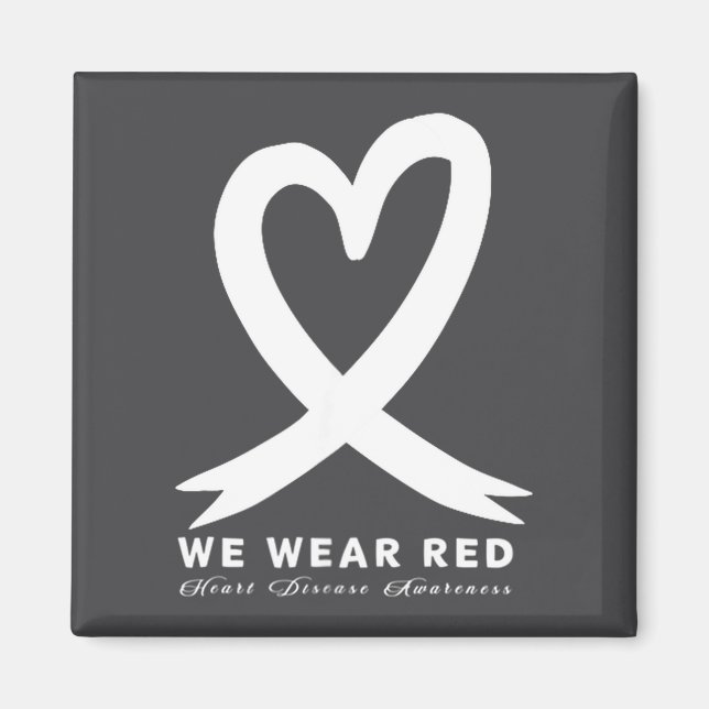 Imã Go Red In February Heart Disease Awareness Health  (Frente)