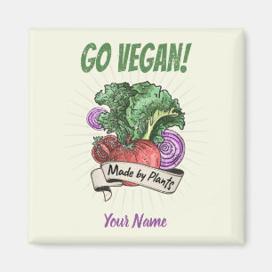 Imã Go Vegan Made by Plant Veggie vegetarianos