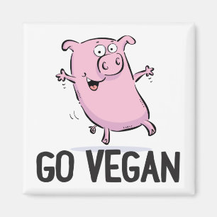 Imã Go Vegan Magnet Apresentando Porco