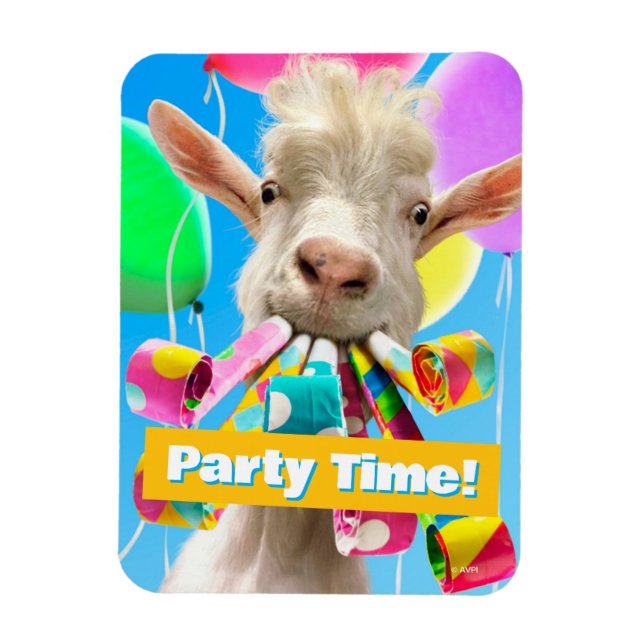 Ímã Goat with Party Blowers (Vertical)