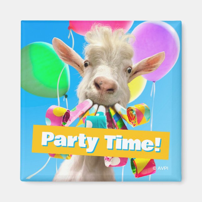 Imã Goat with Party Blowers (Frente)