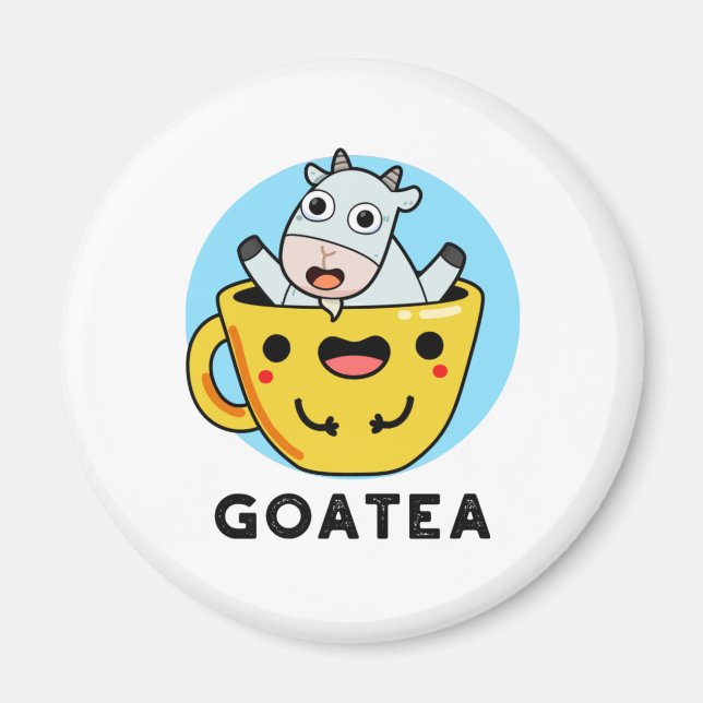 Imã Goatea Funny Goat Tea Pun (Frente)