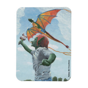 Ímã Goblin Dragão Voador Kite Fantasia Flexível Magnet