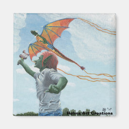 Imã Goblin Dragão Voador Kite Fantasy Joy Magnet