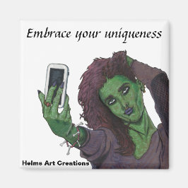 Imã Goblin Girl Cell Selfier Refrigerator Magnet