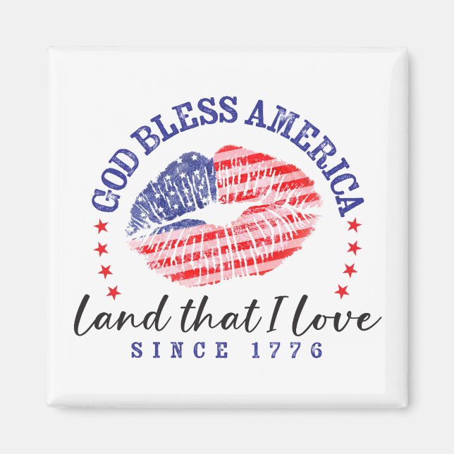 Imã God Bless America - Magnet (Frente)