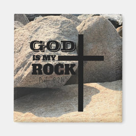 Imã God is My Rock Bible Verse Black Cross Christian