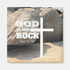 Imã God is My Rock Bible Verse White Cross Christian