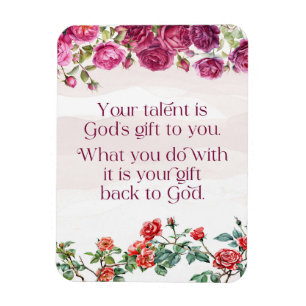 Ímã Gods Gift É Seu Talento Bonito Rosa Vermelho Roxo