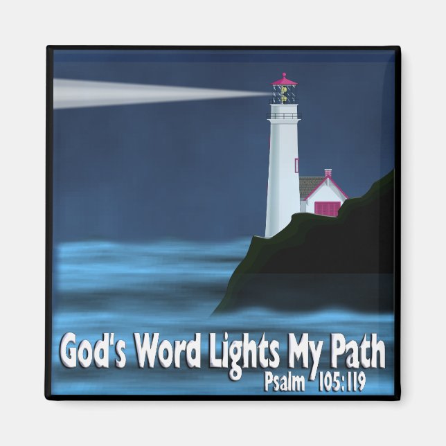 Imã God's Word Lights My Path - Psalm 119:105 - Magnet (Frente)