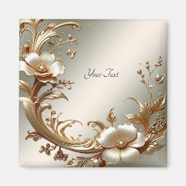 Imã Gold Floral Magnet