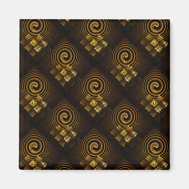 Imã Gold Modern Boho Elegant Abstract Art Pattern #502 (Frente)