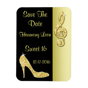Ímã Gold Stiletto & Treble Cleft 16º Salve a Data