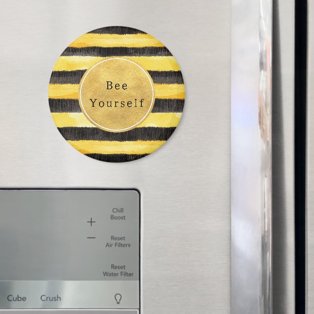 Imã Gold Yellow Black Bee Stripes (In Situ (Fridge))