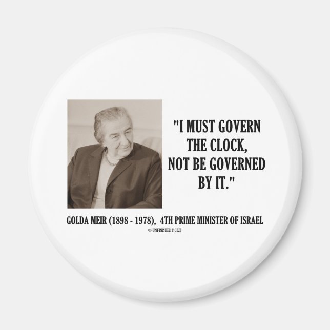 Imã Golda Meir Eu Devo Governar A Citação Do Relógio (Frente)