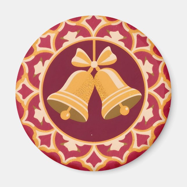 Imã Golden Bells in a Circular Frame (Frente)