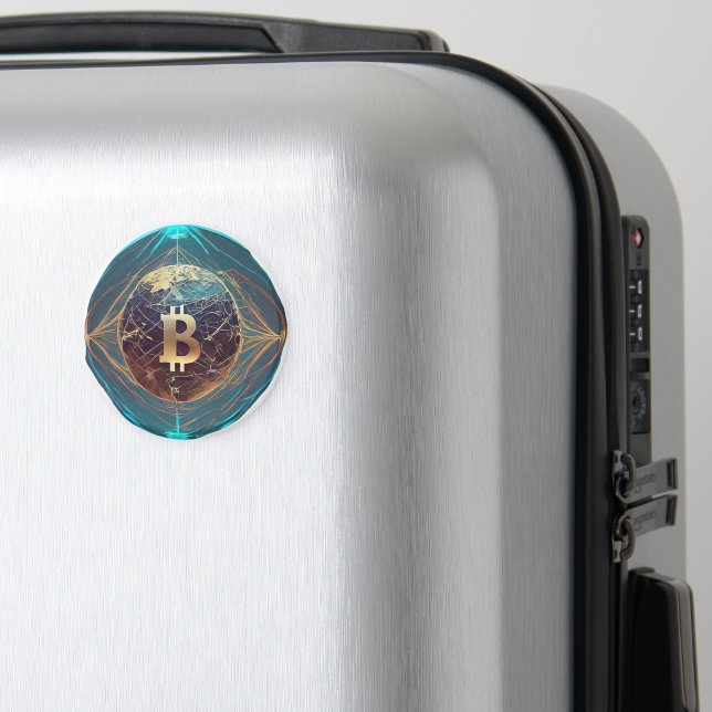 Imã Golden Bitcoin Revolution Symbol  (In Situ (Luggage))