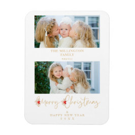 Ímã Golden Christmas Effect Botanical Holly 2 Photos