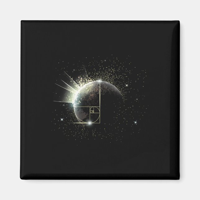 Imã Golden Ratio Fibonacci Math Teacher Spiral Space P (Frente)