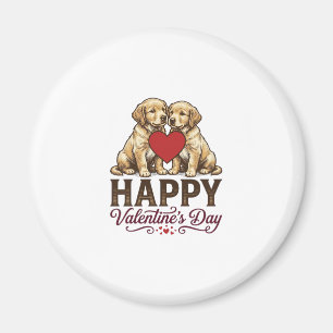 Imã Golden Retriever Feliz Dia dos Namorados