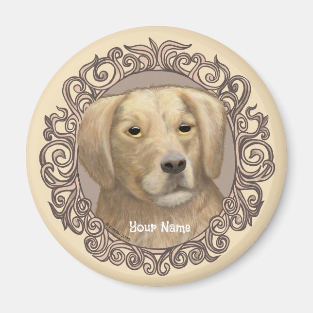 Imã Golden Retriever Ornado  (Frente)