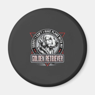Imã Golden Retriever Planeja Design de Crachá de Cacho