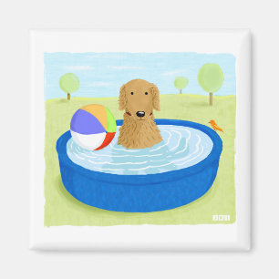Imã Golden Retriever "Verão"