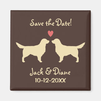 Imã Golden Retrievers Casamento Salve a Data