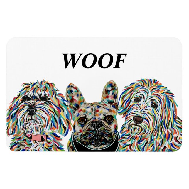 Ímã Goldendoodle, Bulldog Francês, Bernedoodle Magnet (Horizontal)