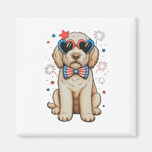 Imã Goldendoodle Cão 250º Aniversário Patriótico