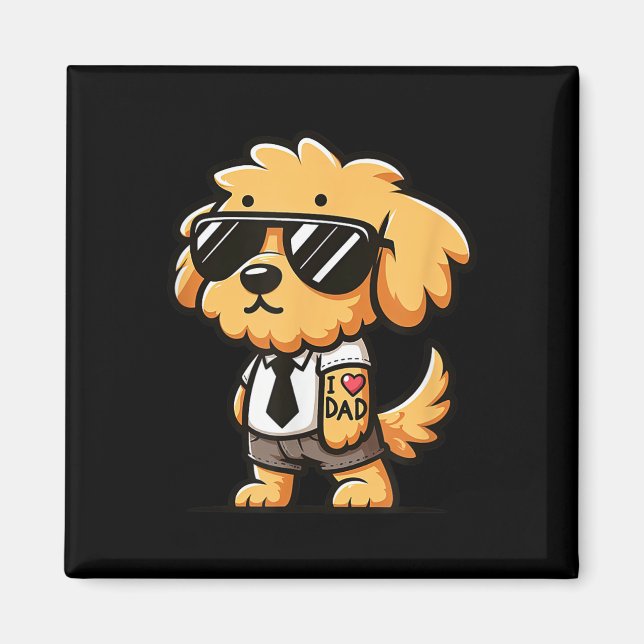 Imã Goldendoodle Eu Adoro Tatuagem De Cachorro Engraça (Frente)