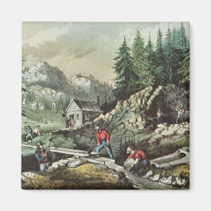 Imã Goldmining em Califórnia, 1871