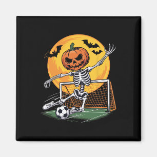 Imã Goleiro Esqueleto Abóbora Futebol Halloween Assust