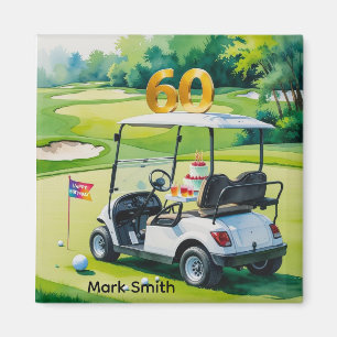 Imã Golf 60º Aniversário com Carrinho de Golfe em colo