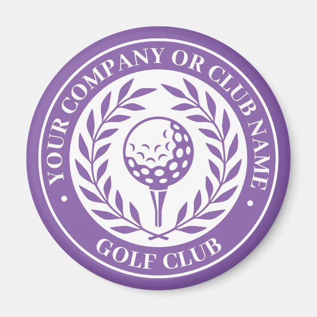 Imã Golf Clássico - Nome Personalizado Roxo (Frente)