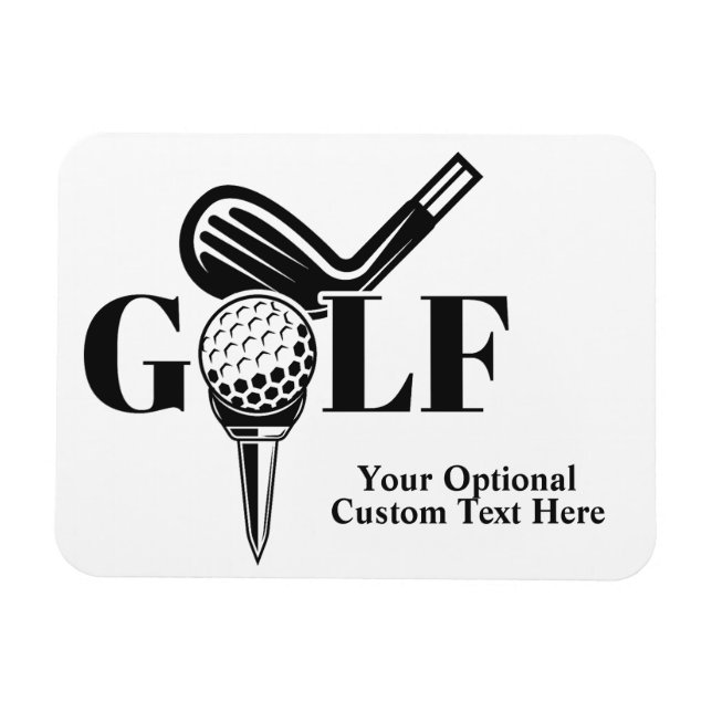 Ímã Golf de Texto Personalizado (Horizontal)