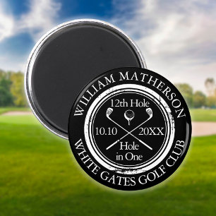 Imã Golf Furo de Um Personalizado Preto e Branco