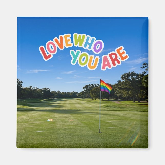 Imã Golf Pride no campo de golfe tema arco-íris (Frente)