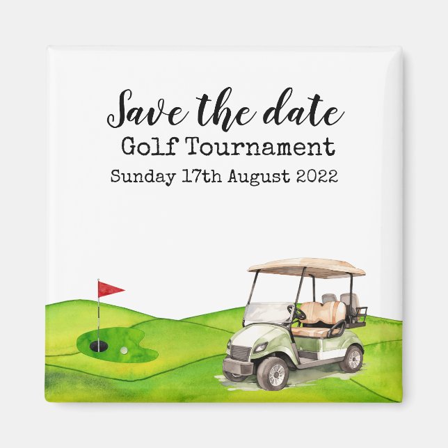 Imã Golf Salve a data Golf Tournament Magnet (Frente)