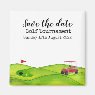 Imã Golf Salve a data Golf Tournament Magnet